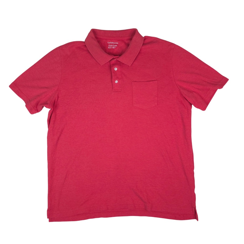 Croft & Barrow Polo Shirt Mens XLT Red Easy Care Short Sleeve Pocket Classic